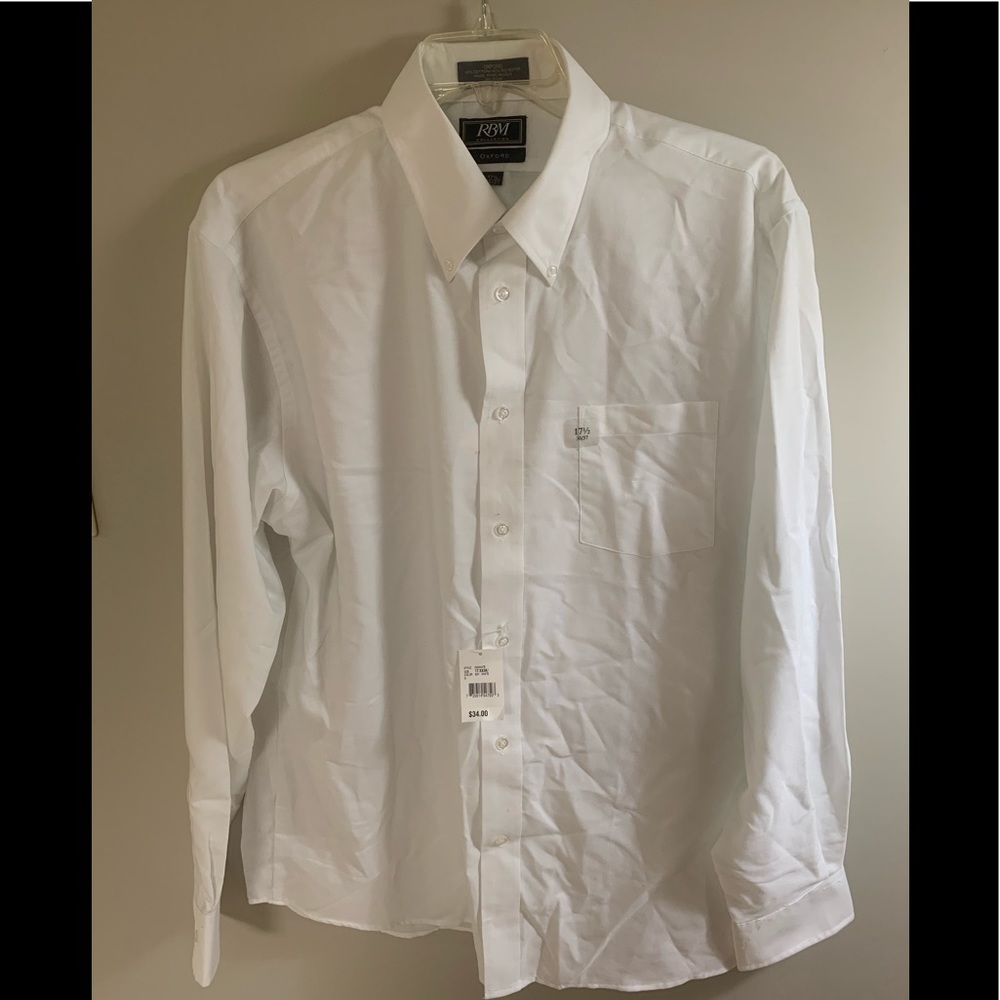 $5 RBM Collection Oxford White Long Sleeve Dress